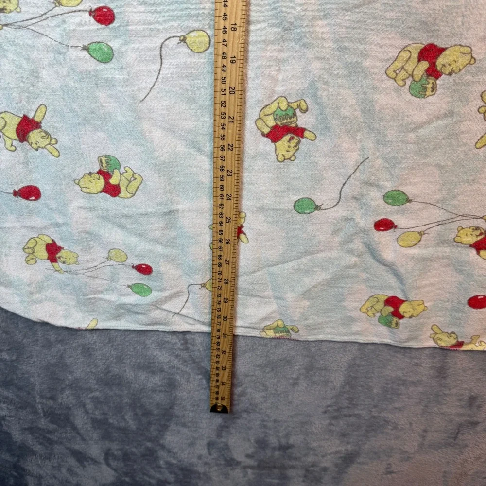 Vtge Disney Winnie the Pooh Baby Blanket Blue Balloons Honey Pot 26x31‎ Flannel